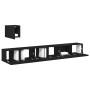 4-teiliges TV-Möbelset in schwarzer Eiche aus Holzwerkstoff von , TV-Möbel - Ref: Foro24-3333061, Preis: 154,06 €, Rabatt: %