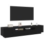TV-Ständer mit LED-Leuchten in Eiche schwarz, 200x35x40 cm, Qualitätsholz von , TV-Möbel - Ref: Foro24-3333063, Preis: 145,89...