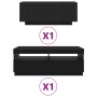 TV-Ständer mit LED-Leuchten in Eiche schwarz, 200x35x40 cm, Qualitätsholz von , TV-Möbel - Ref: Foro24-3333063, Preis: 145,89...