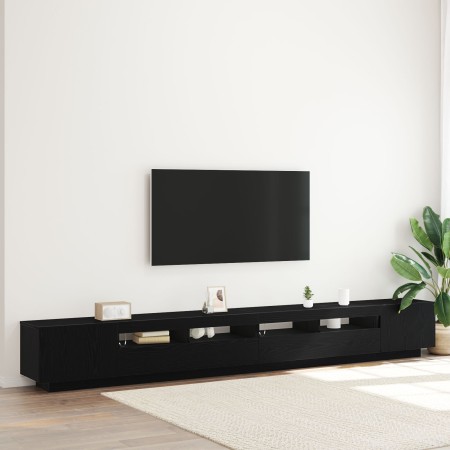 TV-Möbel mit LED-Leuchten, Eiche schwarz, 300x35x40 cm, Verbundholz von , TV-Möbel - Ref: Foro24-3333065, Preis: 218,01 €, Ra...