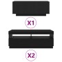 TV-Möbel mit LED-Leuchten, Eiche schwarz, 300x35x40 cm, Verbundholz von , TV-Möbel - Ref: Foro24-3333065, Preis: 218,01 €, Ra...