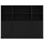 Black Oak Sideboard 132x35.5x103.5 cm Processed Wood by , Sideboards - Ref: Foro24-3333077, Price: 195,95 €, Discount: %