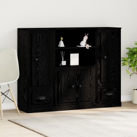 Schrank aus schwarzer Eiche 132x35,5x103,5 cm Crafted Wood von , Sideboards - Ref: Foro24-3333078, Preis: 208,40 €, Rabatt: %