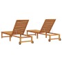 2 Stück Sonnenliegen aus massivem Teakholz, Sonnenliege aus massivem Teakholz von , Liegen - Ref: Foro24-3333828, Preis: 288,...