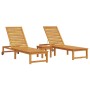 Tumbona con mesa de madera de acacia, Tumbona de madera de acacia de , Tumbonas - Ref: Foro24-3333829, Precio: 312,63 €, Desc...