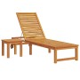 Tumbona con mesa de madera de acacia, Tumbona de madera de acacia de , Tumbonas - Ref: Foro24-3333829, Precio: 312,63 €, Desc...
