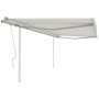Retractable manual awning with cream-colored posts 4x3 m by vidaXL, Awnings - Ref: Foro24-3069937, Price: 538,49 €, Discount: %