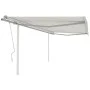 Retractable manual awning with cream-colored posts 4x3 m by vidaXL, Awnings - Ref: Foro24-3069937, Price: 569,00 €, Discount: %