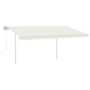 Retractable manual awning with cream-colored posts 4x3 m by vidaXL, Awnings - Ref: Foro24-3069937, Price: 538,49 €, Discount: %