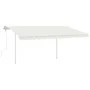 Retractable manual awning with cream-colored posts 4x3 m by vidaXL, Awnings - Ref: Foro24-3069937, Price: 569,00 €, Discount: %