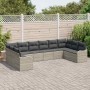 Conjunto de sofá de jardín 10 pcs Gris claro Poliratán