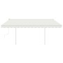 Retractable manual awning with cream-colored posts 4x3 m by vidaXL, Awnings - Ref: Foro24-3069937, Price: 538,49 €, Discount: %