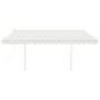 Retractable manual awning with cream-colored posts 4x3 m by vidaXL, Awnings - Ref: Foro24-3069937, Price: 569,00 €, Discount: %