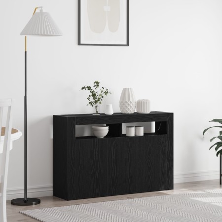Black Oak Sideboard Engineered Wood 116 x 30 x 75 cm by , Sideboards - Ref: Foro24-3333885, Price: 148,84 €, Discount: %