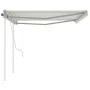 Retractable manual awning with cream-colored posts 4x3 m by vidaXL, Awnings - Ref: Foro24-3069937, Price: 569,00 €, Discount: %