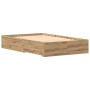 Estructura de Cama con Cajones de Roble Artesanal 120x200 cm de Madera Elaborada de , Camas y somieres - Ref: Foro24-3333970,...