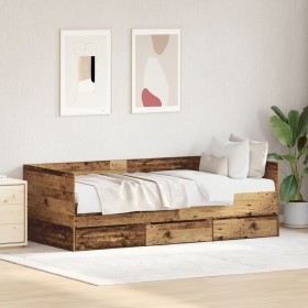 Cama Nido Rústica de Madera Vieja Madera Elaborada 90 x 200 cm de , Camas y somieres - Ref: Foro24-3333993, Precio: 204,68 €,...