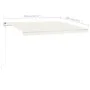 Retractable manual awning with cream-colored posts 4x3 m by vidaXL, Awnings - Ref: Foro24-3069937, Price: 569,00 €, Discount: %