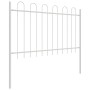 Gartenzaun mit gewölbter Platte weiß 3,4x1,2 m Stahl von , Zaunpaneele - Ref: Foro24-3334046, Preis: 116,60 €, Rabatt: %