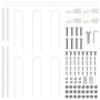 Gartenzaun mit gewölbter Platte weiß 3,4x1,2 m Stahl von , Zaunpaneele - Ref: Foro24-3334046, Preis: 116,60 €, Rabatt: %