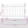 Gartenzaun mit gewölbter Platte weiß 3,4x1,2 m Stahl von , Zaunpaneele - Ref: Foro24-3334046, Preis: 116,60 €, Rabatt: %