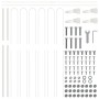 Weißer Gartenzaun mit 6,8x1,5 m Stahlbogen Top von , Zaunpaneele - Ref: Foro24-3334087, Preis: 239,91 €, Rabatt: %