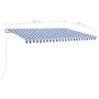 Toldo manual retráctil con postes azul y blanco 4,5x3 m de vidaXL, Toldos - Ref: Foro24-3069966, Precio: 492,80 €, Descuento: %