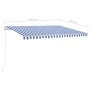Toldo manual retráctil con postes azul y blanco 4,5x3 m de vidaXL, Toldos - Ref: Foro24-3069966, Precio: 542,76 €, Descuento: %
