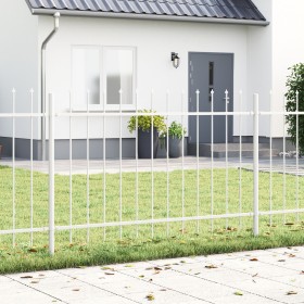 valla de jardín con punta de lanza blanca 8,5x1,2 m de acero de , Paneles de vallas - Ref: Foro24-3334101, Precio: 282,31 €, ...