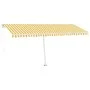 Gelb-weiße Markise mit manuell ausziehbarem Fuß, 500 x 350 cm von vidaXL, Markisen - Ref: Foro24-3069658, Preis: 514,14 €, Ra...