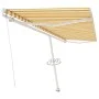 Gelb-weiße Markise mit manuell ausziehbarem Fuß, 500 x 350 cm von vidaXL, Markisen - Ref: Foro24-3069658, Preis: 514,14 €, Ra...