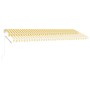 Gelb-weiße Markise mit manuell ausziehbarem Fuß, 500 x 350 cm von vidaXL, Markisen - Ref: Foro24-3069658, Preis: 532,18 €, Ra...
