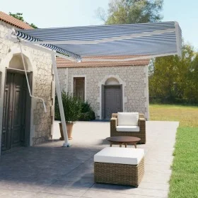 Toldo de pie automático azul y blanco 400x350 cm de vidaXL, Toldos - Ref: Foro24-3069626, Precio: 559,24 €, Descuento: %