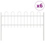 Garden fence with white arch of 10.2x0.6 m made of steel by , fence panels - Ref: Foro24-3334123, Price: 219,82 €, Discount: %