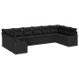 Conjunto de sofá de jardín con cojín 10 pcs Negro Poliratán