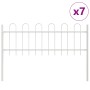 Garden fence with white arch-shaped top 11.9x0.6 m made of steel by , fence panels - Ref: Foro24-3334143, Price: 282,99 €, Di...