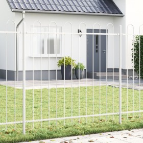 Cerca de Jardín con Parte Superior en Arco Blanca 11,9 x 1,5 m de Acero de , Paneles de vallas - Ref: Foro24-3334147, Precio:...