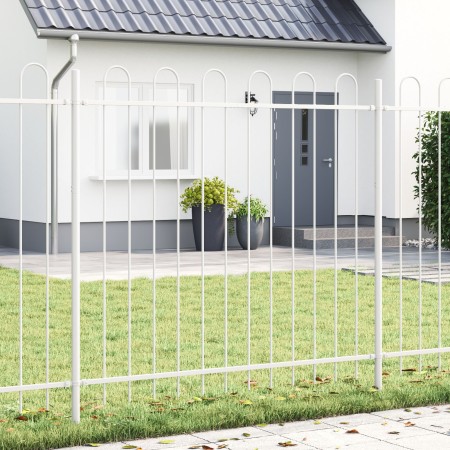 Gartenzaun mit weißer Bogenplatte 11,9 x 1,5 m Stahl von , Zaunpaneele - Ref: Foro24-3334147, Preis: 417,16 €, Rabatt: %