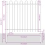 Gartenzaun mit weißer Bogenplatte 11,9 x 1,5 m Stahl von , Zaunpaneele - Ref: Foro24-3334147, Preis: 417,16 €, Rabatt: %