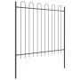 Garden fence with gray hoop top 13.6x1.5 m made of steel by , fence panels - Ref: Foro24-3334157, Price: 486,13 €, Discount: %