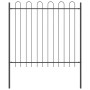 Garden fence with gray hoop top 13.6x1.5 m made of steel by , fence panels - Ref: Foro24-3334157, Price: 486,13 €, Discount: %