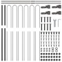 Garden fence with gray hoop top 13.6x1.5 m made of steel by , fence panels - Ref: Foro24-3334157, Price: 486,13 €, Discount: %