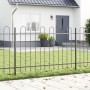 Gartenzaun mit bogenförmiger Spitze, grau, 15.3x0.8 m, Stahl von , Zaunpaneele - Ref: Foro24-3334174, Preis: 416,07 €, Rabatt: %