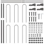 Garden fence with arch-shaped top, gray, 15.3x0.8 m, steel by , fence panels - Ref: Foro24-3334174, Price: 424,82 €, Discount: %