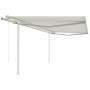 Automatic retractable awning with cream posts 4x3.5 m by vidaXL, Awnings - Ref: Foro24-3070027, Price: 516,52 €, Discount: %