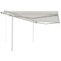 Automatic retractable awning with cream posts 4x3.5 m by vidaXL, Awnings - Ref: Foro24-3070027, Price: 539,20 €, Discount: %