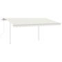 Automatic retractable awning with cream posts 4x3.5 m by vidaXL, Awnings - Ref: Foro24-3070027, Price: 516,52 €, Discount: %
