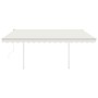 Automatic retractable awning with cream posts 4x3.5 m by vidaXL, Awnings - Ref: Foro24-3070027, Price: 516,52 €, Discount: %