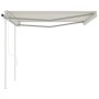 Automatic retractable awning with cream posts 4x3.5 m by vidaXL, Awnings - Ref: Foro24-3070027, Price: 516,52 €, Discount: %