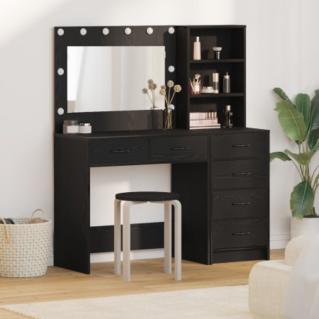 2-teiliges Waschtisch-Set mit LED in schwarzem Holz von , Schlafzimmerkommoden - Ref: Foro24-3334192, Preis: 239,65 €, Rabatt: %